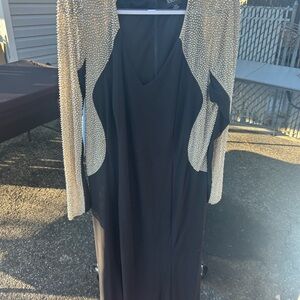 Elegant Black and Silver Evening Dress